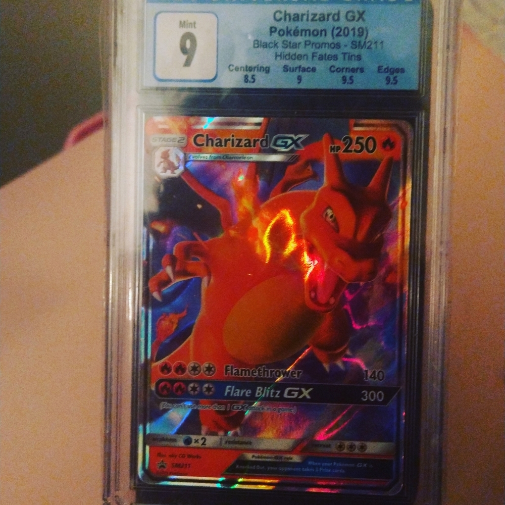 2019 cgc9 Charizard GX black star promo from hidden fate tin